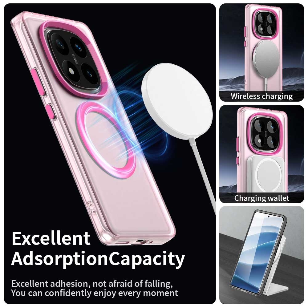 Candy zselés tok MagSafe-val Xiaomi Redmi Note 14 Pro 5G/Poco X7 5G - rózsaszínű