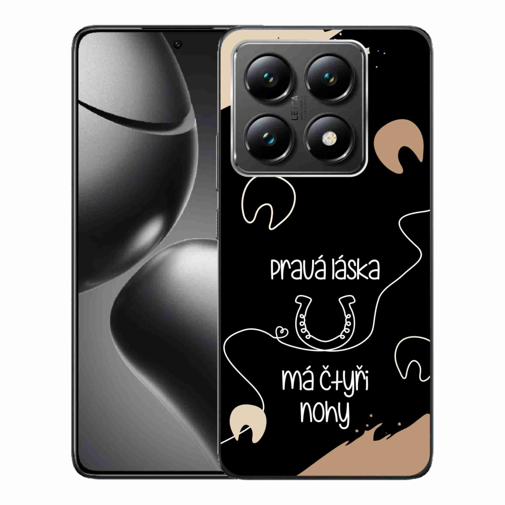 Gél borítás mmCase a Xiaomi 14T-hez - ló motívum fekete háttérrel