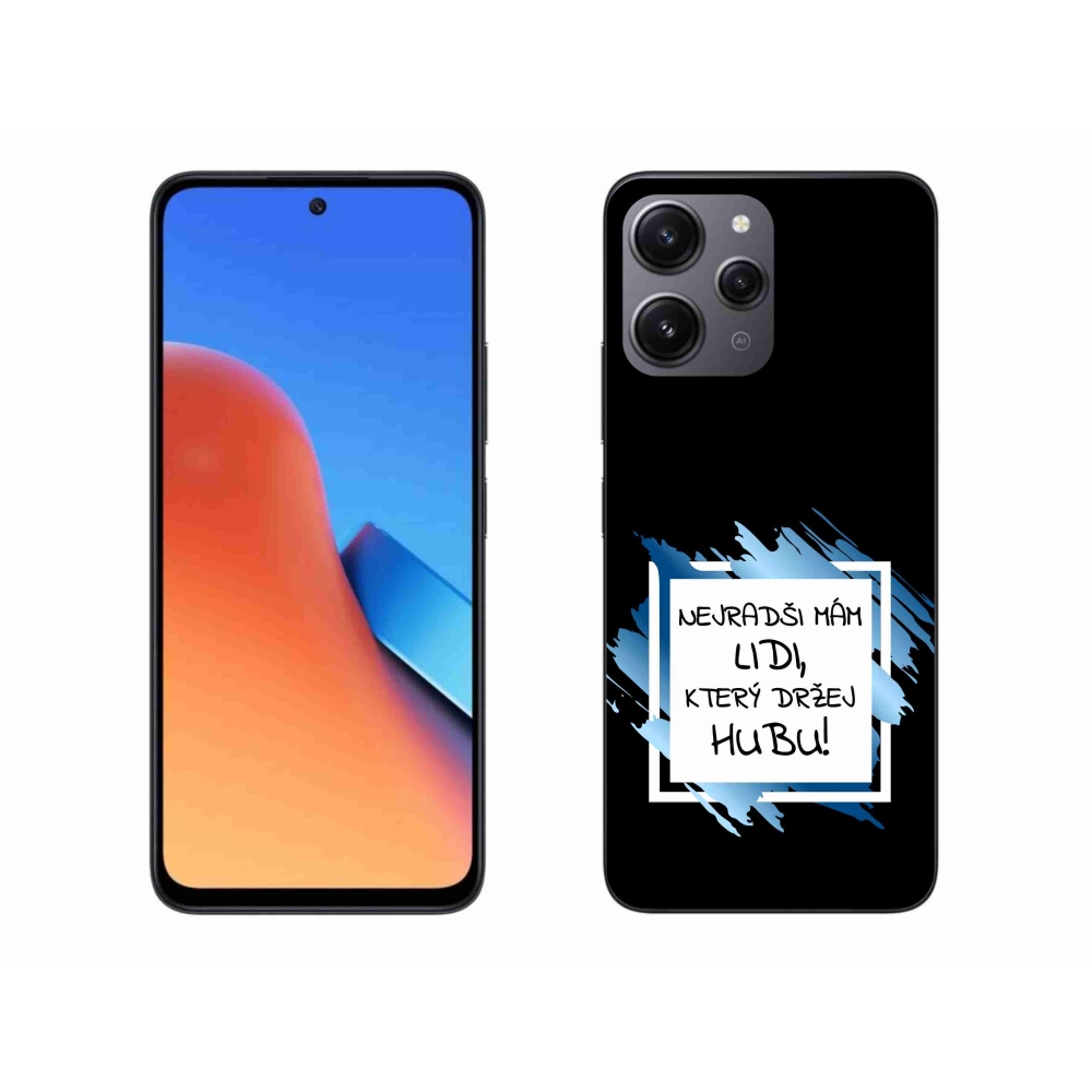 Gél borító mmCase a Xiaomi Redmi 12-hez - vicces szöveg 7 fehér és fekete háttérrel