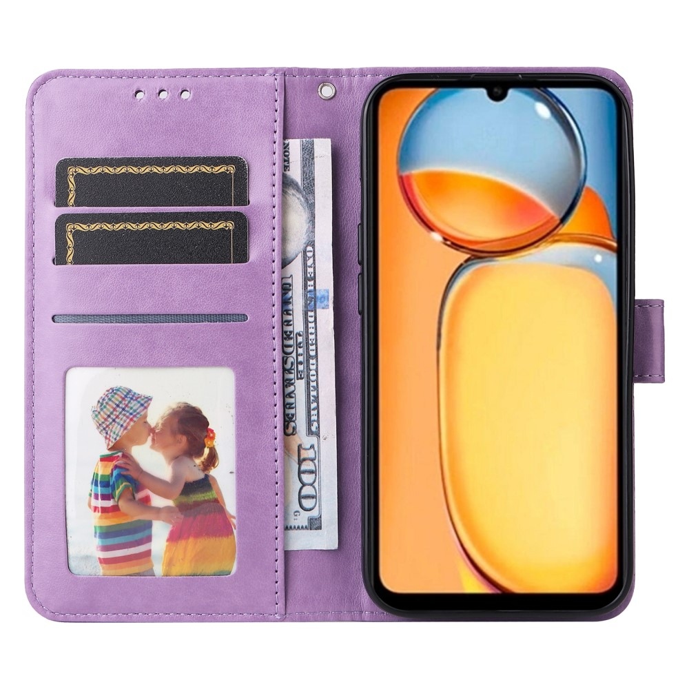 Napraforgó könyvtáska Xiaomi Poco C65/Redmi 13C - lila