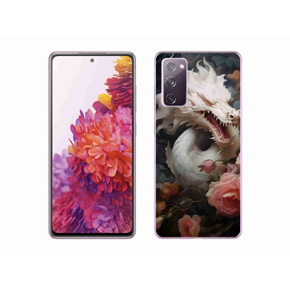 Gél védőhuzat mmCase Samsung Galaxy S20 FE készülékhez - fehér sárkány