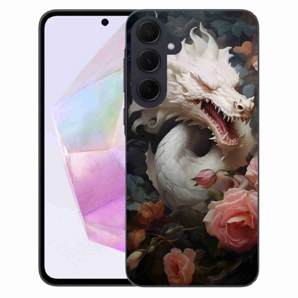 Gél védőhuzat mmCase Samsung Galaxy A35 5G - fehér sárkányhoz