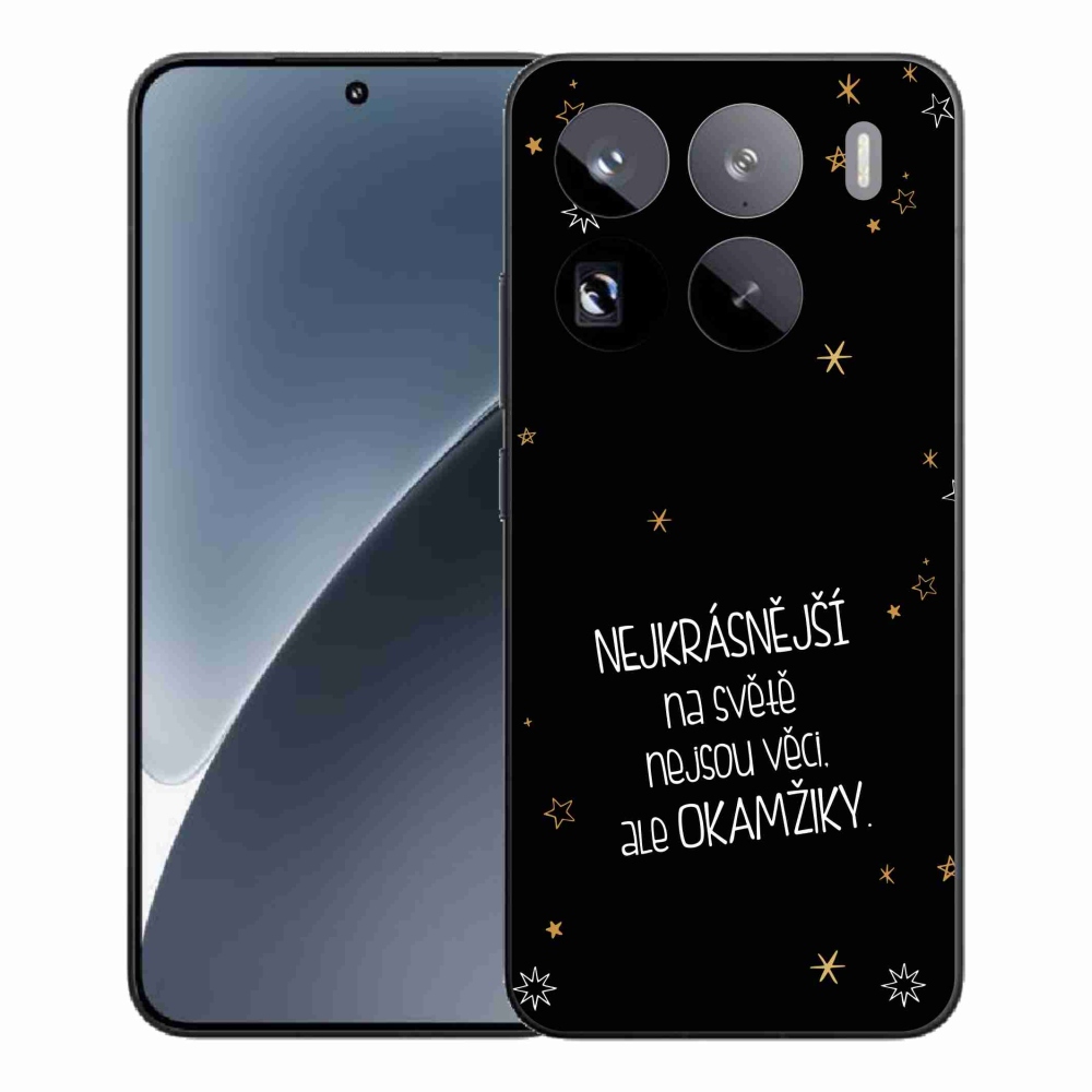 Gél borítás mmCase a Xiaomi 15 Pro-hoz - idézet 4 fekete háttérrel