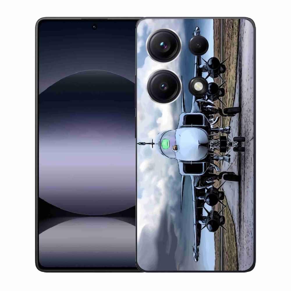 Gél borító mmCase a Xiaomi Redmi Note 14S-hez - katonai repülőgépek