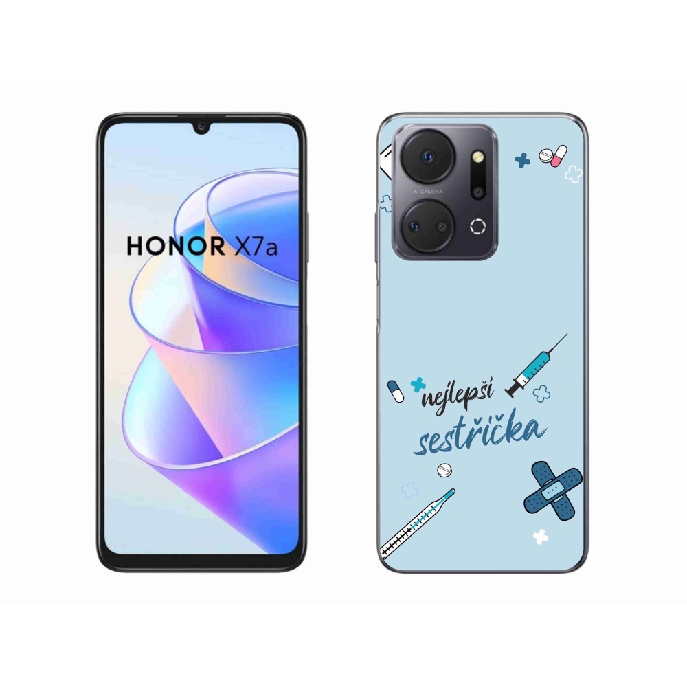 Gél borító mmCase a Honor X7a - legjobb kishúg kék háttérrel