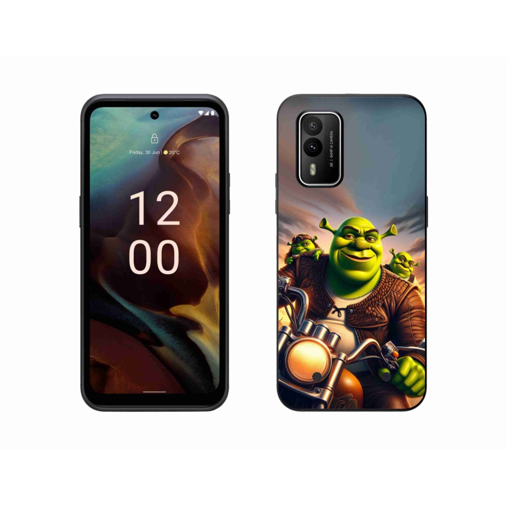 Zselés borítás mmCase a Nokia XR21-hez - Shrek egy motorkerékpáron