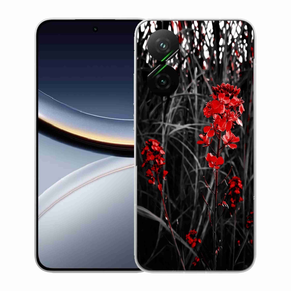 Gél borítás mmCase a Xiaomi Poco F7 5G számára - piros növény