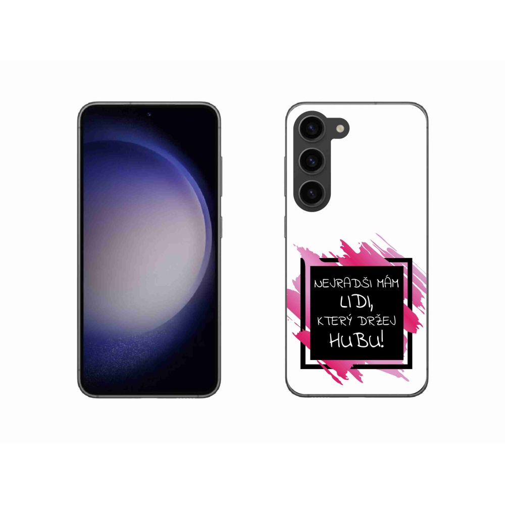 Gél borító mmCase Samsung Galaxy S23 5G - vicces szöveg 7 fekete-fehér háttérrel