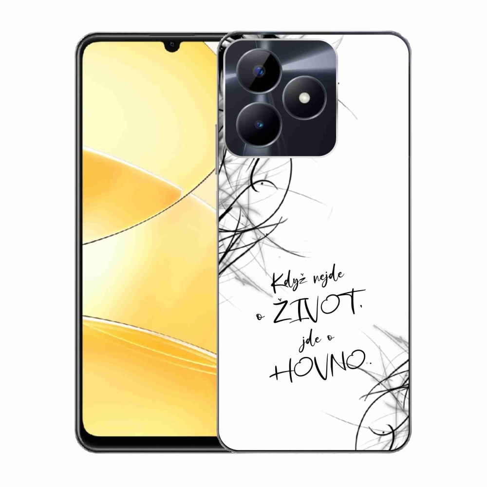 Gél borító mmCase a Realme C51/C53 készülékhez - vicces szöveg 16 fehér háttér