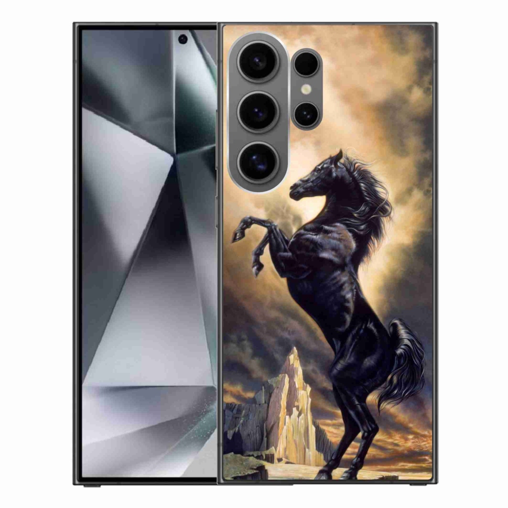 Zselés borítás mmCase Samsung Galaxy S24 Ultra - fekete rajzfilm lóhoz