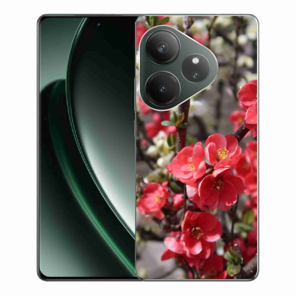 Gél borítás mmCase a Realme GT 6 5G/GT 6T 5G számára - piros virágok