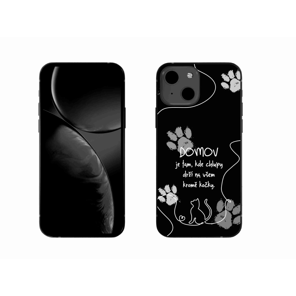 Gél borítás mmCase iPhone 13 6.1 készülékhez - macska motívum fekete háttérrel