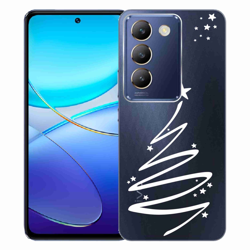 Gél borítás mmCase a Vivo V40 SE 4G/5G készülékhez - fehér fa átlátszó háttéren