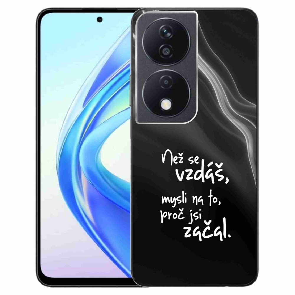 Zselés borítás mmCase a Honor X7b/Honor 90 Smart - idézet 2 fekete háttérrel