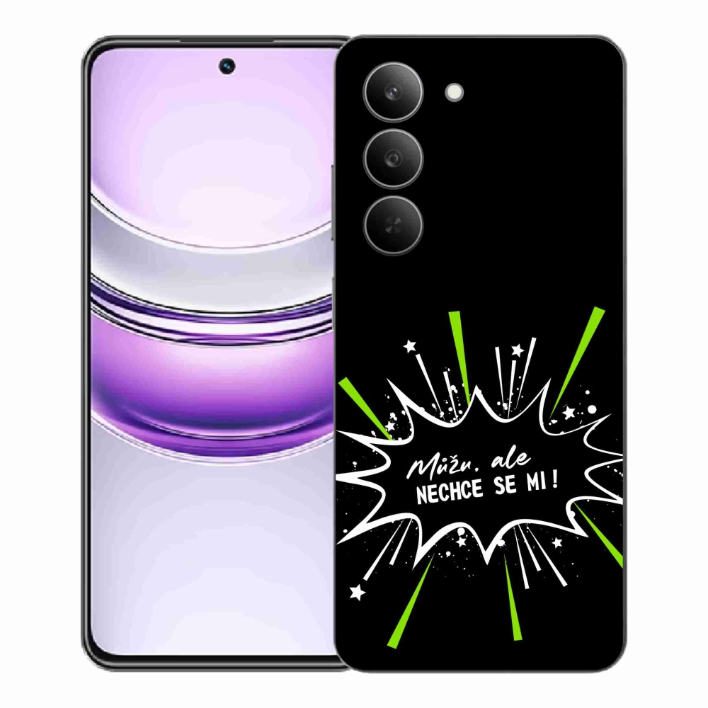 Gél borító mmCase a Realme 14x 5G készülékhez - vicces szöveg 11 fekete háttér