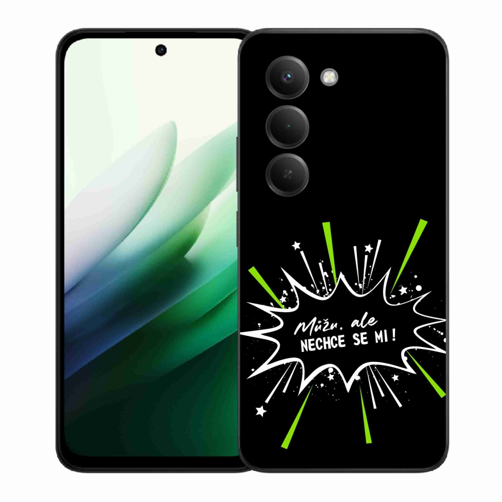 Gél borító mmCase a Xiaomi Redmi 15 5G-hez - vicces szöveg 11 fekete háttérrel