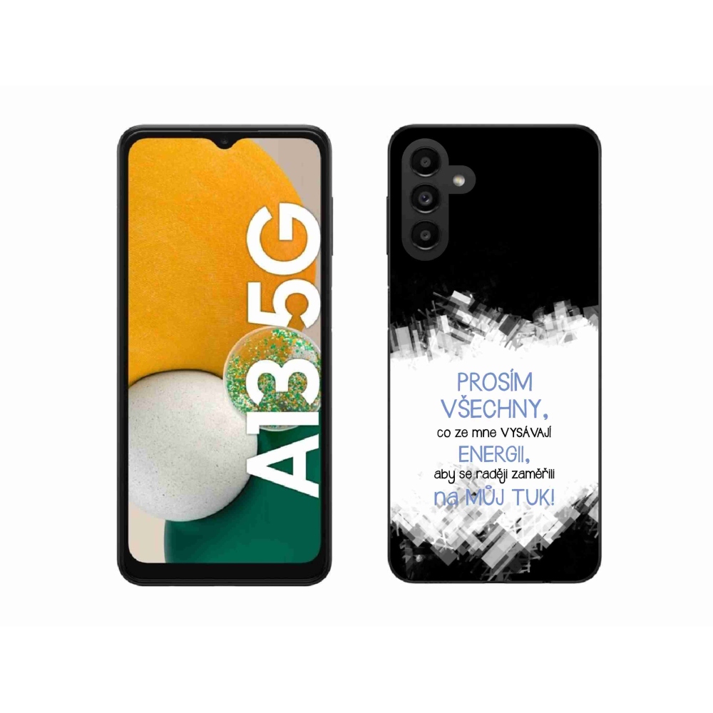 Gél borító mmCase Samsung Galaxy A13 5G - vicces szöveg 1 kék