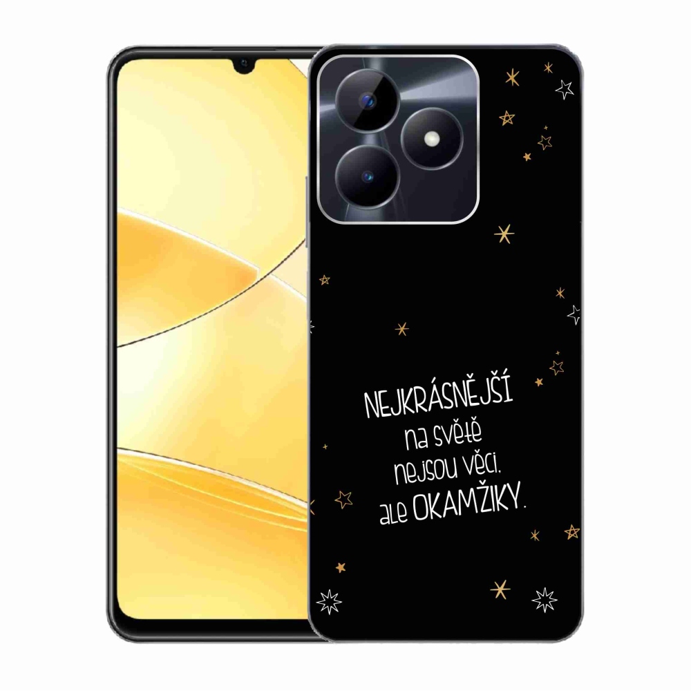 Zselés borító mmCase a Realme C51/C53 készülékhez - idézet 4 fekete háttér