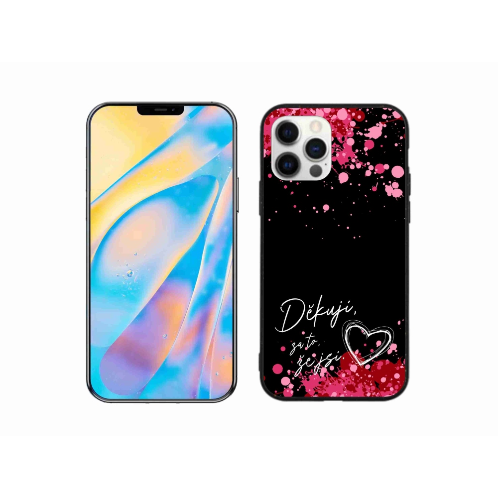 Gél borítás mmCase iPhone 12 készülékhez - szerelmes szöveg 2 fekete háttér