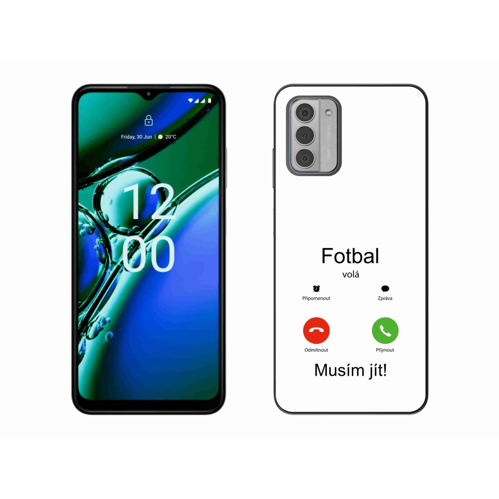 Zselés borítás mmCase a Nokia G42 készülékhez - futballhívások fehér háttérrel