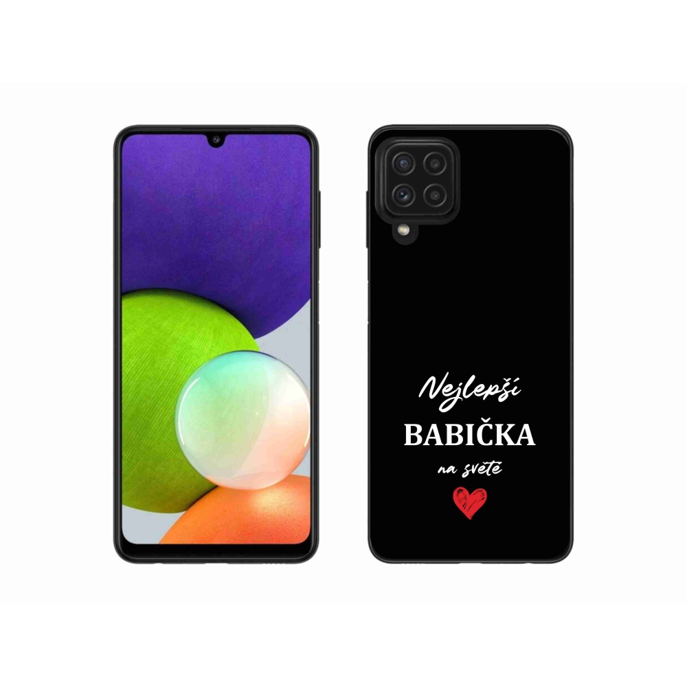 Gél borító mmCase Samsung Galaxy A22 4G - a legjobb nagymama 1 fekete háttérrel