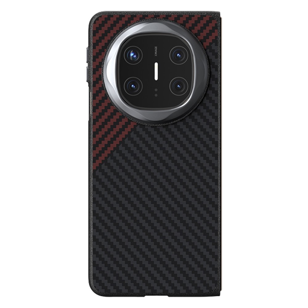 ABEEL tok műanyag borítás műbőrrel Huawei Mate X6-ra - fekete/piros