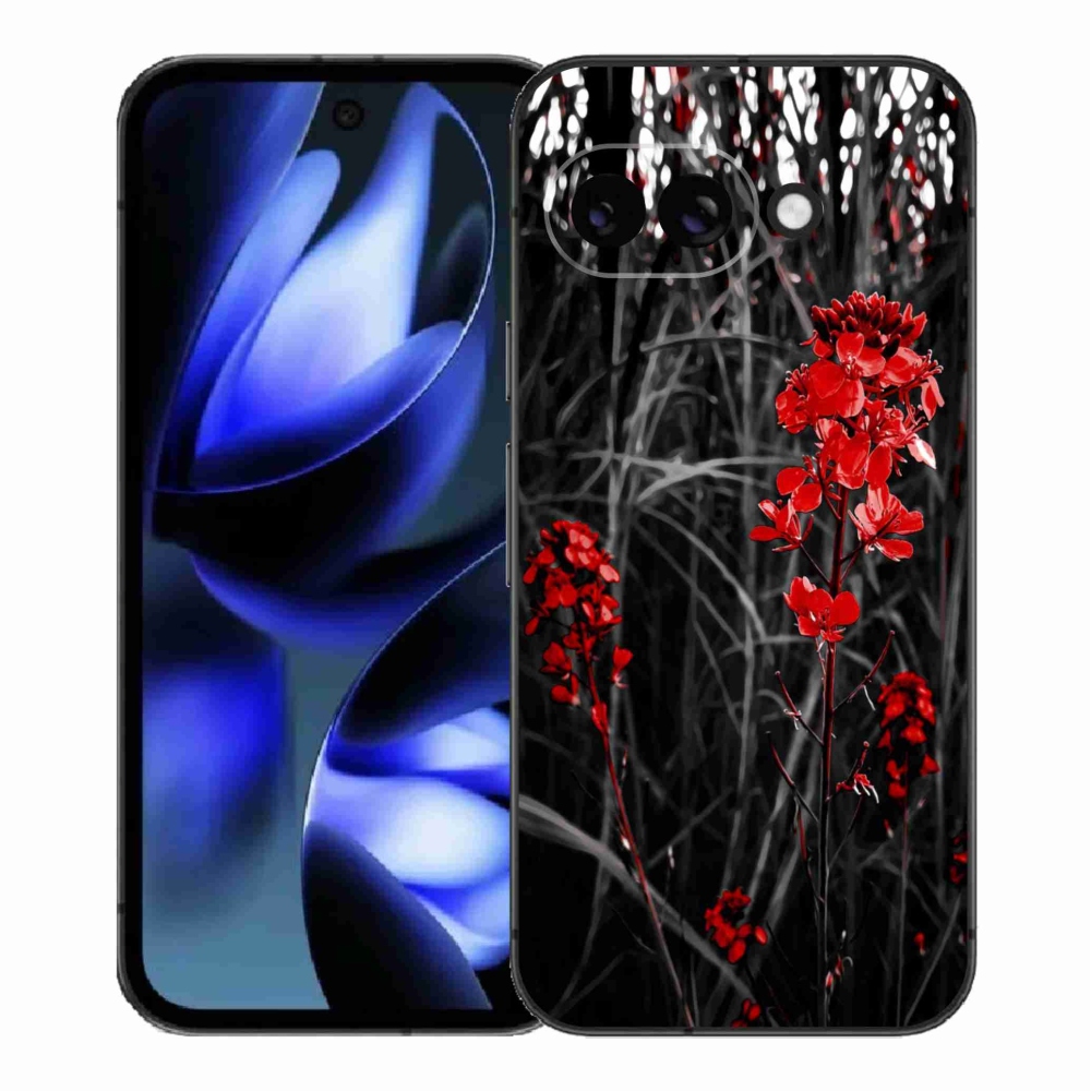 Gél borítás mmCase a Google Pixel 9a számára - piros növény