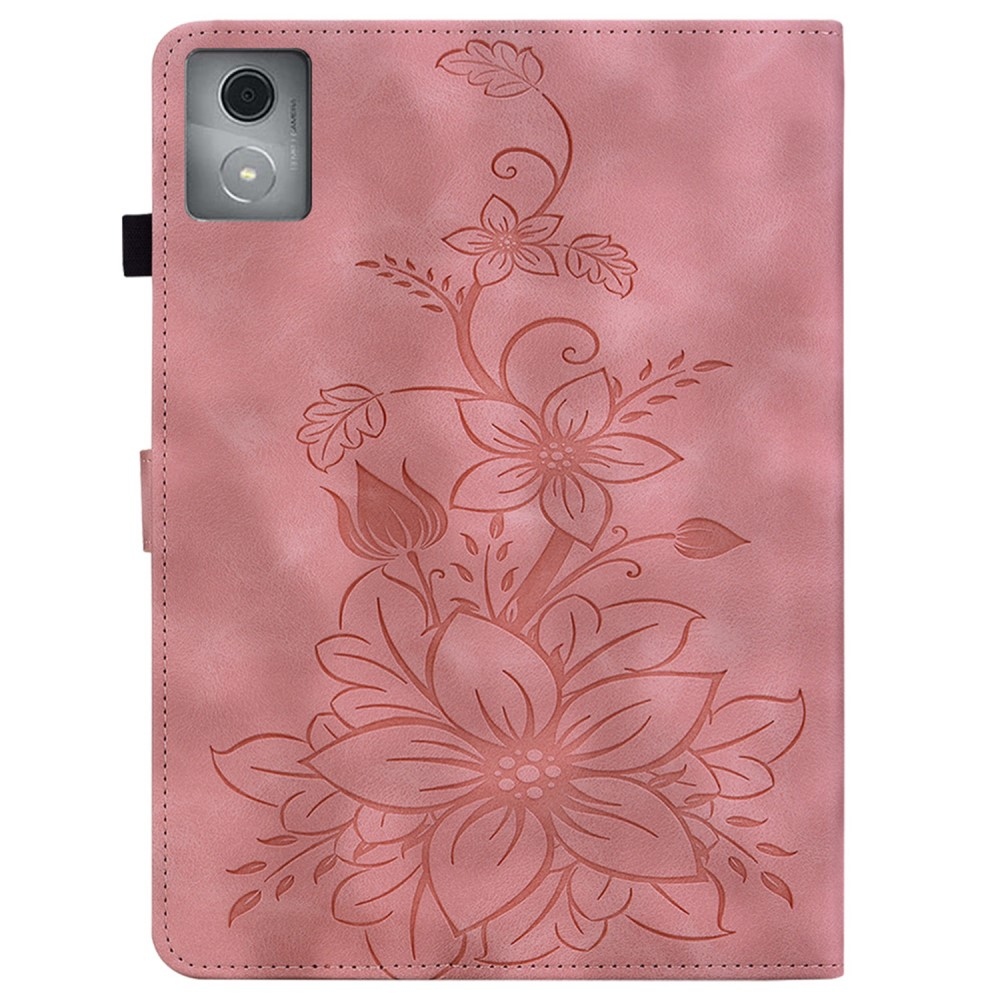 Virágok záró tok Lenovo Tab K11 Plushoz - rózsaszín