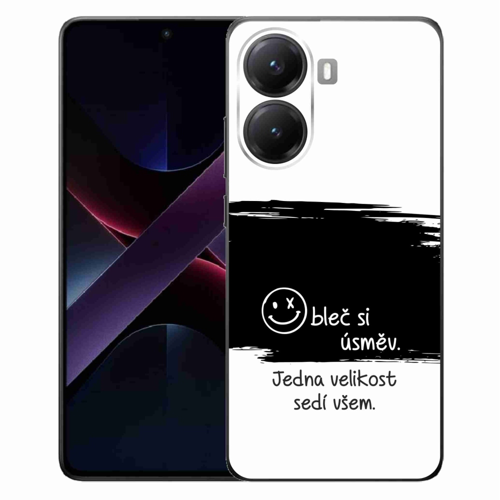 Gél borító mmCase a Xiaomi Poco X7 Pro 5G számára - vicces szöveg 8 fekete és fehér háttérrel