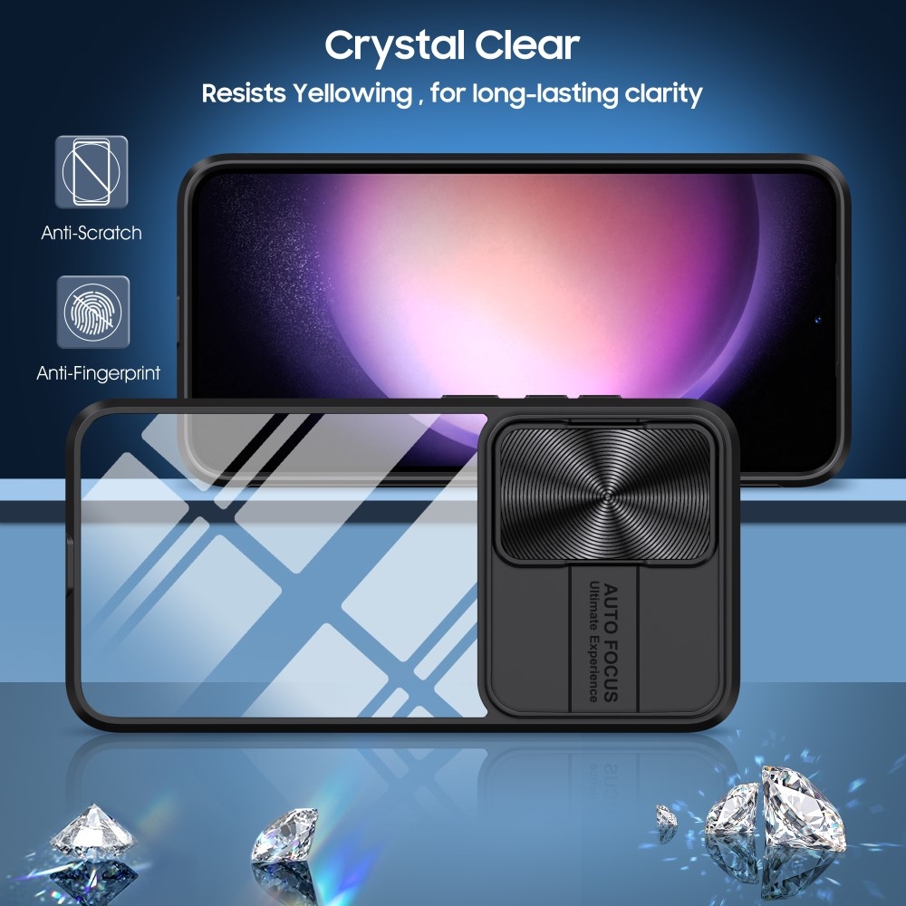 Tartós hátlapi borítás kamerafedéllel Samsung Galaxy S25+ készülékhez - fekete