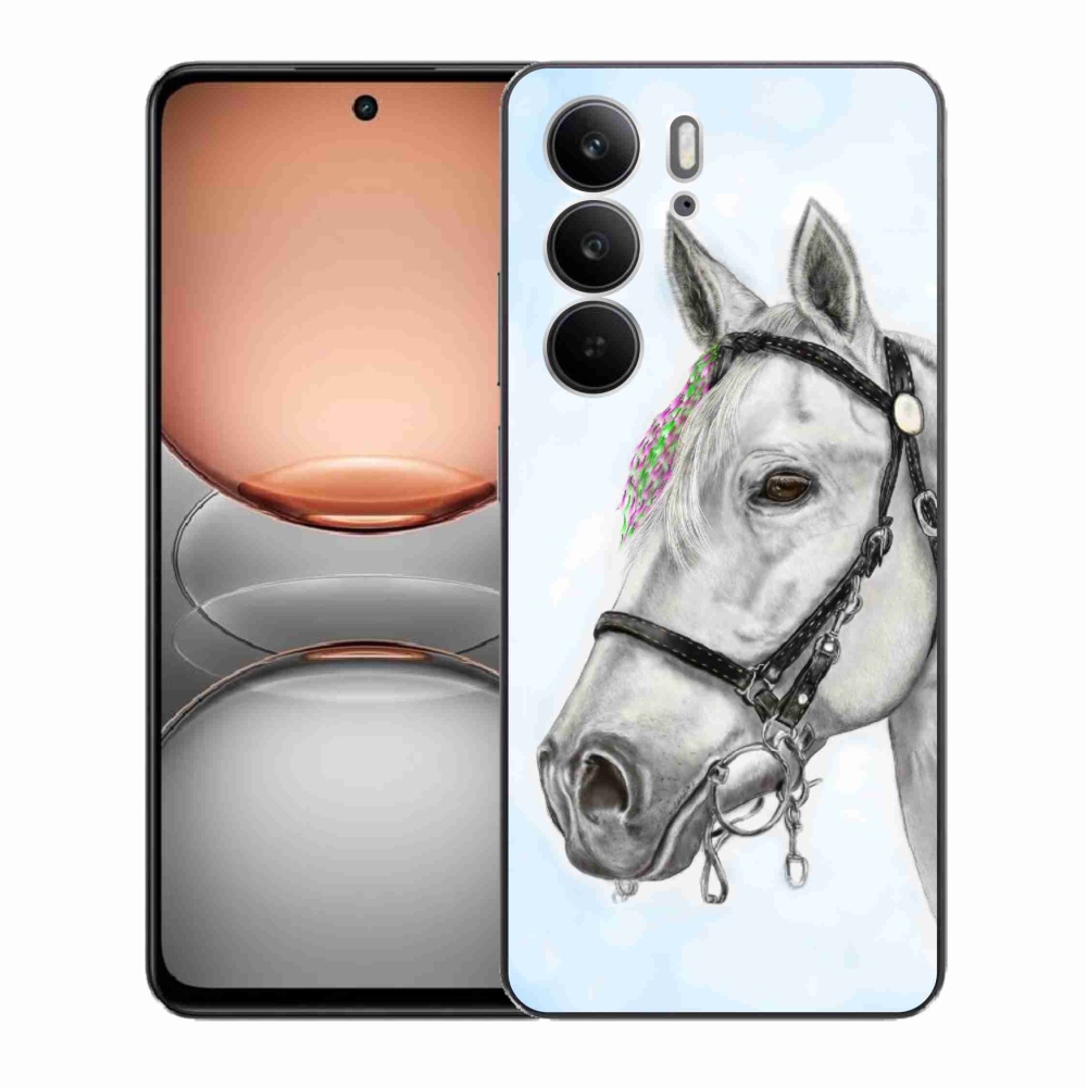 Zselés tok mmCase a Realme C75 készülékhez - fehér ló 1