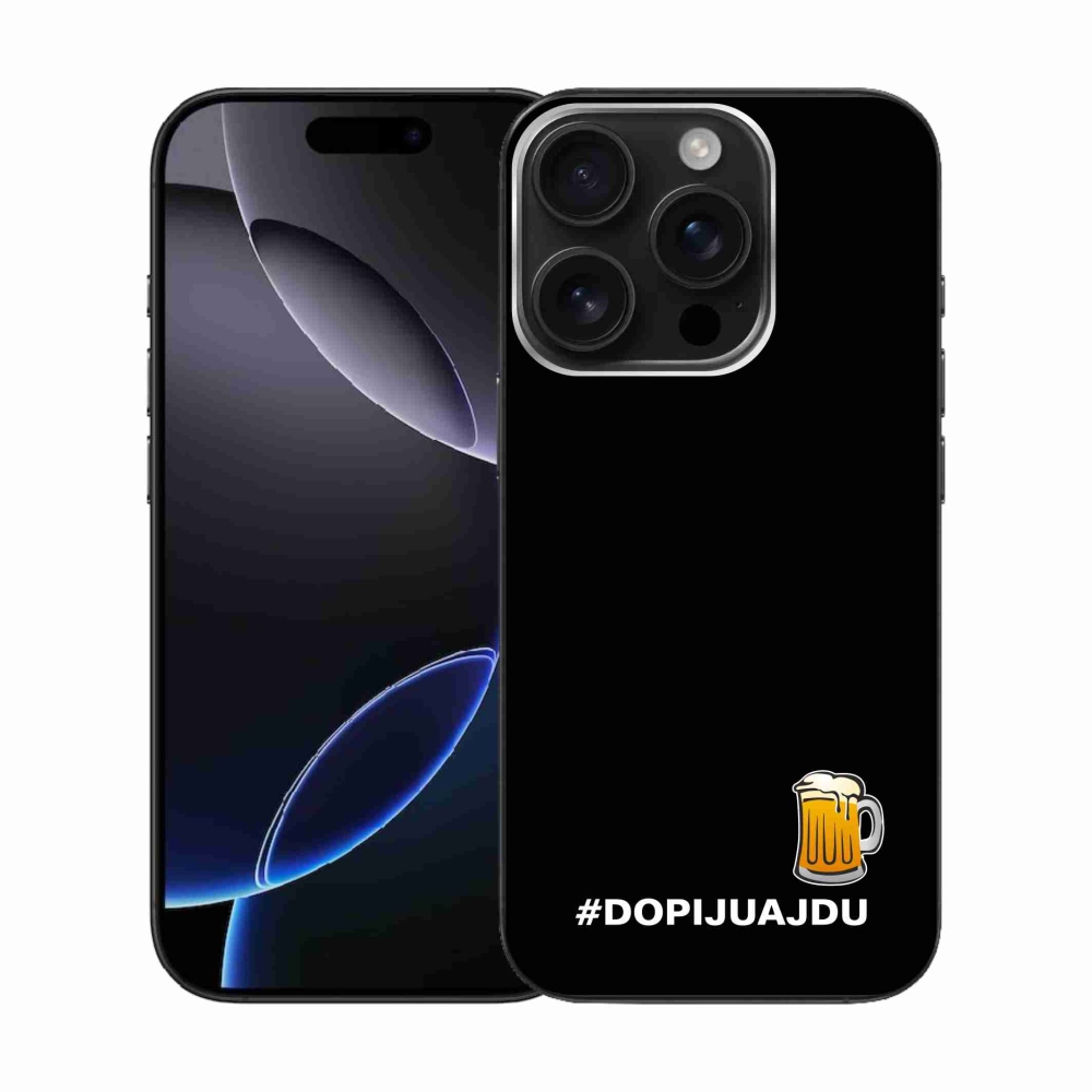 Gél borítás mmCase iPhone 16 Pro készülékhez - sör motívum 1 fekete háttér