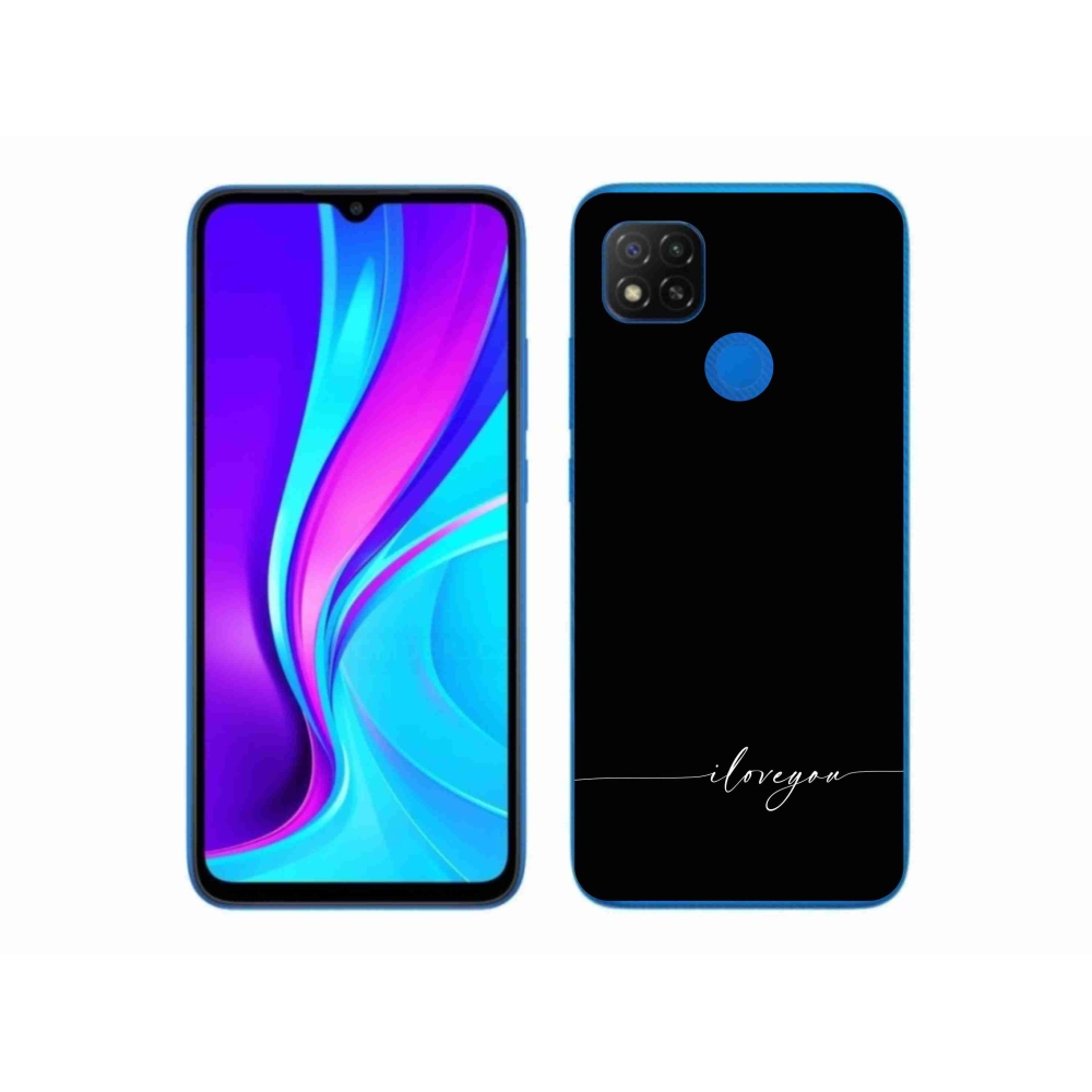 Gél borító mmCase a Xiaomi Redmi 9C-hez - Szeretlek fekete háttérrel
