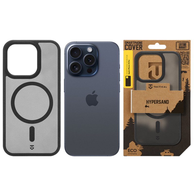 Tactical MagForce Hypersand tok az Apple iPhone 15 Pro-hoz, Asphalt színben