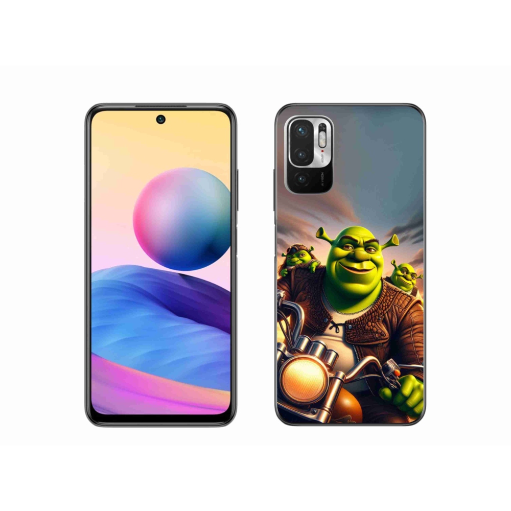 Gél borítás mmCase a Xiaomi Poco M3 Pro/5G számára - Shrek egy motorkerékpáron