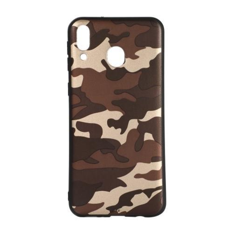 Camouflage zselés tok Samsung Galaxy M20 készülékhez - barna