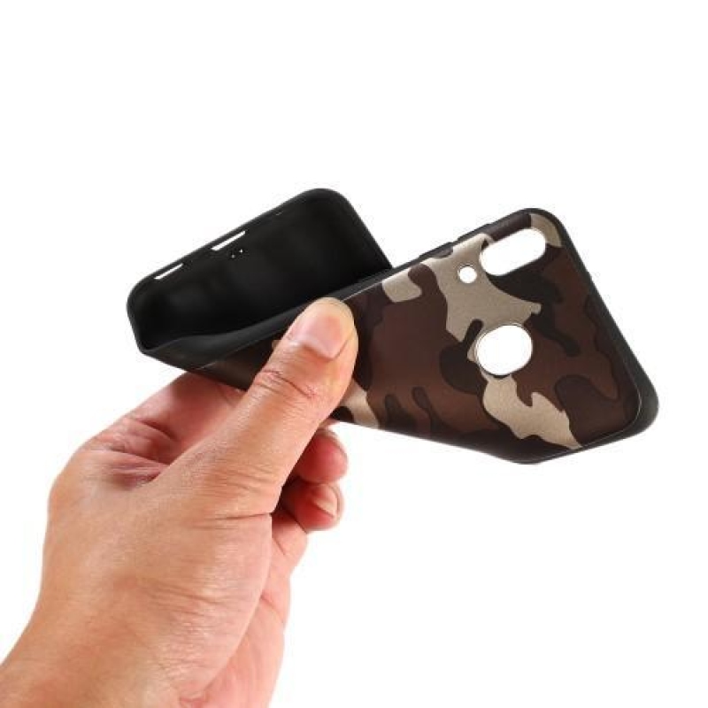 Camouflage zselés tok Samsung Galaxy M20 készülékhez - barna