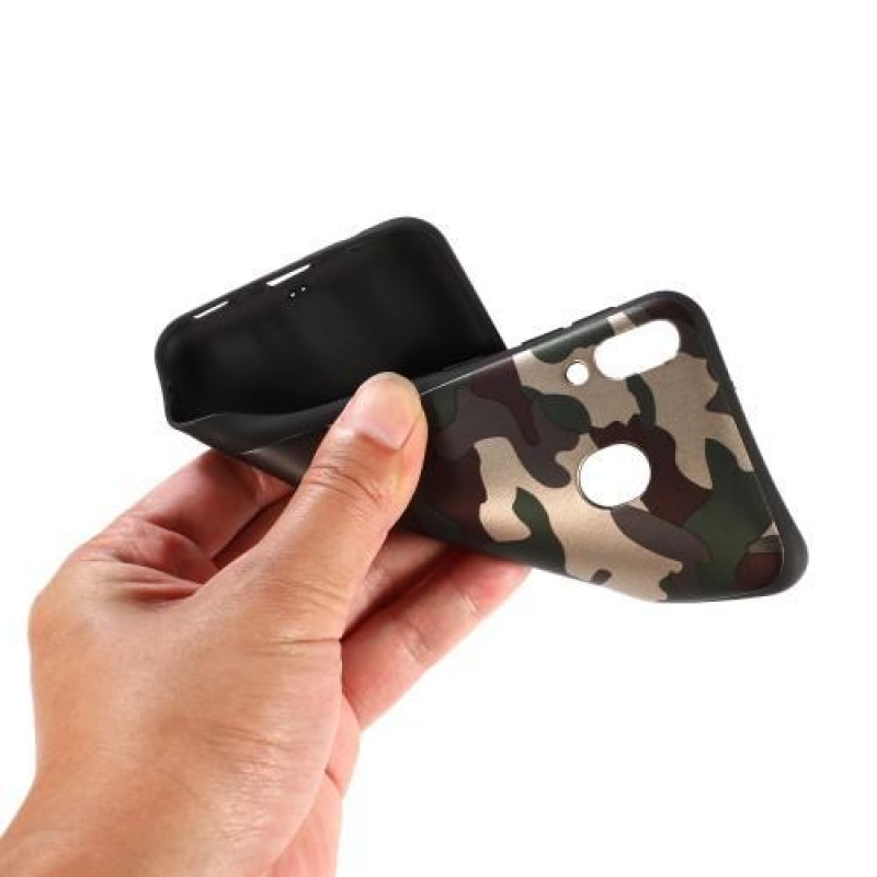 Camouflage zselés tok Samsung Galaxy M20 készülékhez - zöld