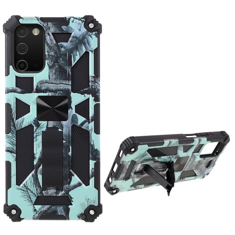 Camouflage tartós hibrid borító Samsung Galaxy A03s (166.6 x 75.9 x 9.1mm) - mentazöld