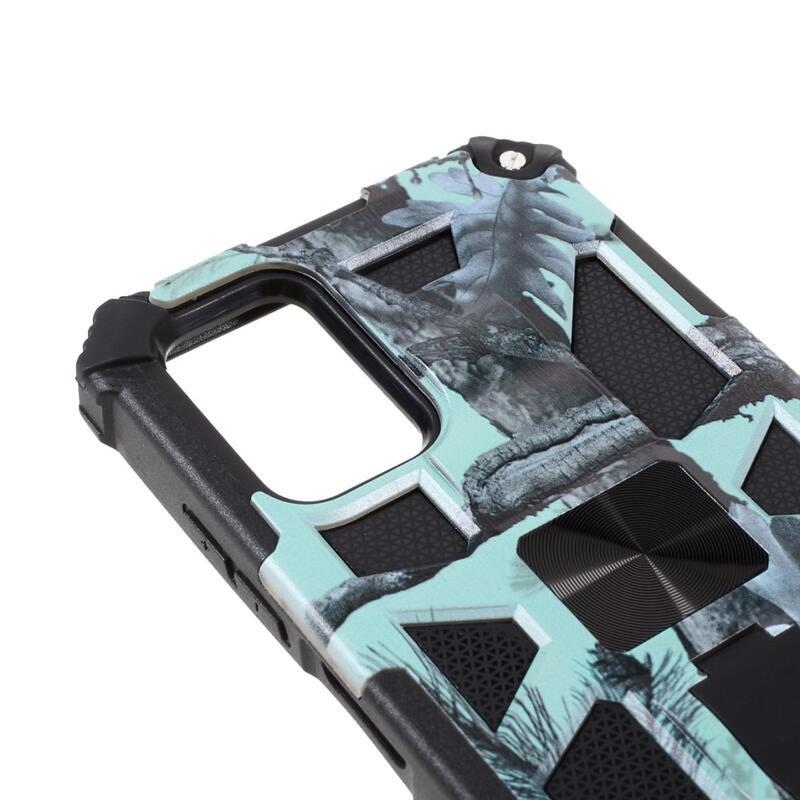 Camouflage tartós hibrid borító Samsung Galaxy A03s (166.6 x 75.9 x 9.1mm) - mentazöld