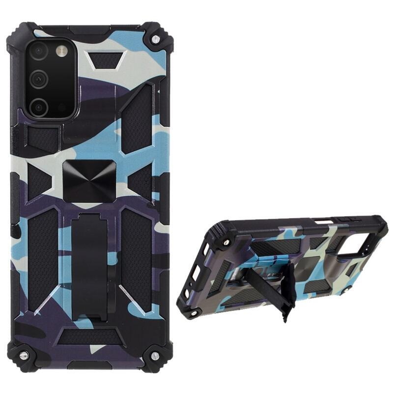 Camouflage tartós hibrid borító Samsung Galaxy A03s (166.6 x 75.9 x 9.1mm) - égszínkék