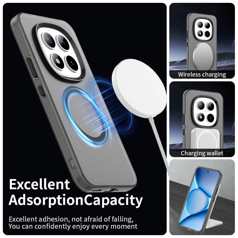 Candy zselés tok MagSafe-val a Xiaomi Redmi Note 15 Pro+ 5G/Xiaomi Poco M8 Pro 5G számára - fekete