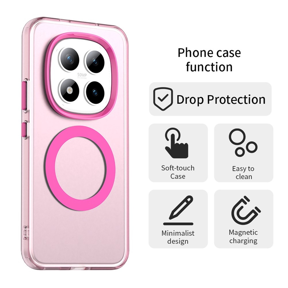 Candy zselés tok MagSafe-val a Xiaomi Redmi Note 15 Pro+ 5G/Xiaomi Poco M8 Pro 5G számára - rózsaszínű