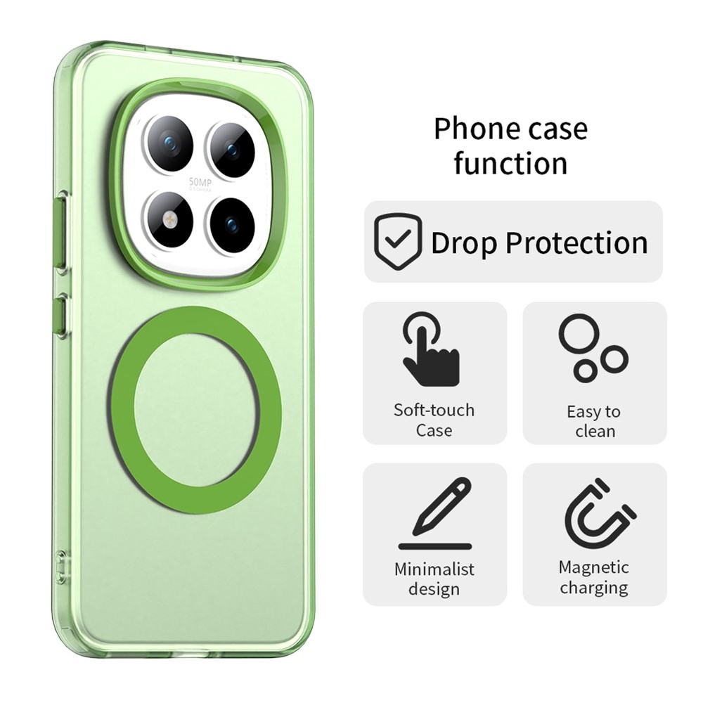 Candy zselés tok MagSafe-val a Xiaomi Redmi Note 15 Pro+ 5G/Xiaomi Poco M8 Pro 5G számára - zöld