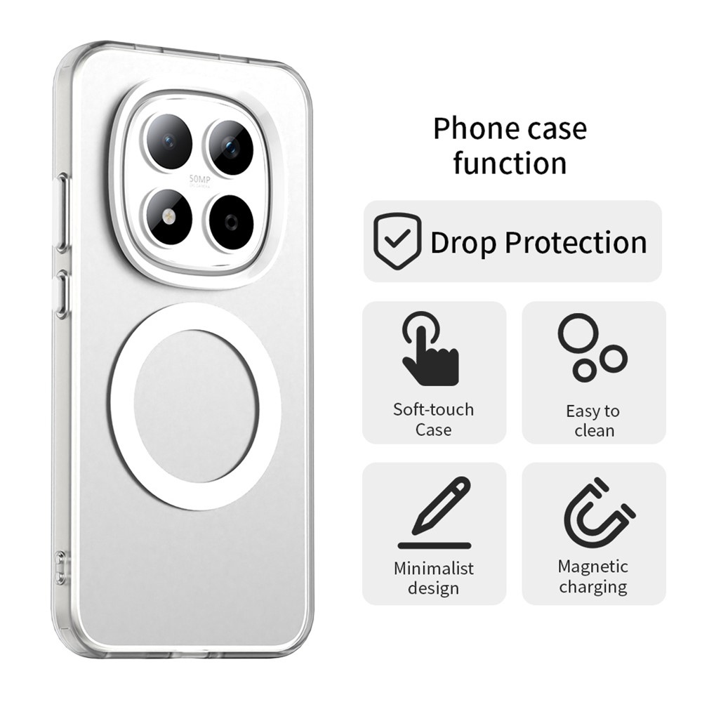 Candy zselés tok MagSafe-val a Xiaomi Redmi Note 15 Pro 5G-n - fehér