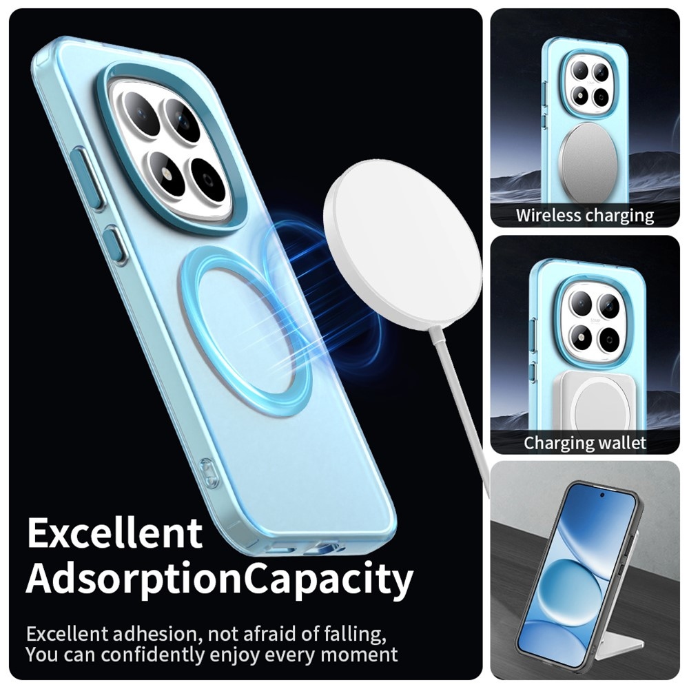 Candy zselés tok MagSafe-val a Xiaomi Redmi Note 15 Pro 5G-n - kék