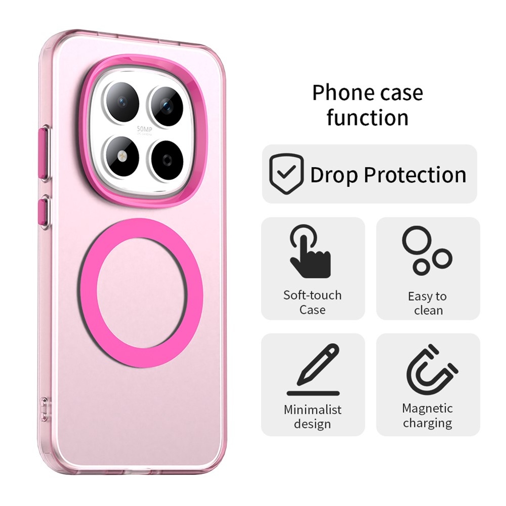 Candy zselés tok MagSafe-val a Xiaomi Redmi Note 15 Pro 5G-n - rózsaszínű