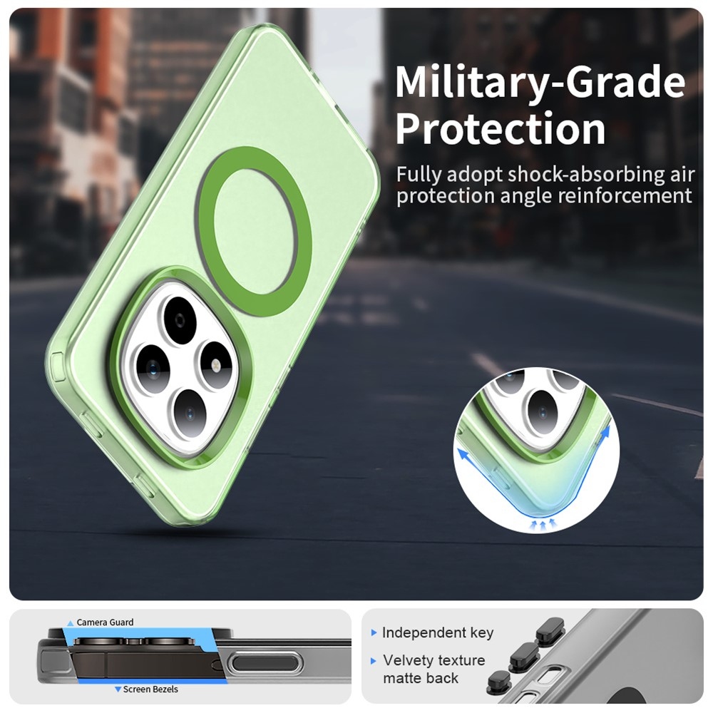 Candy zselés tok MagSafe-val a Xiaomi Redmi Note 15 Pro 5G-n - zöld