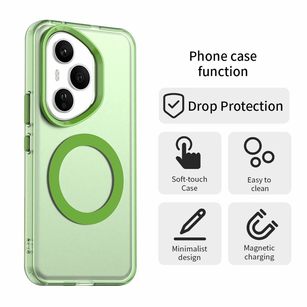 Candy zselés tok MagSafe-val a Honor 400 Pro számára - zöld