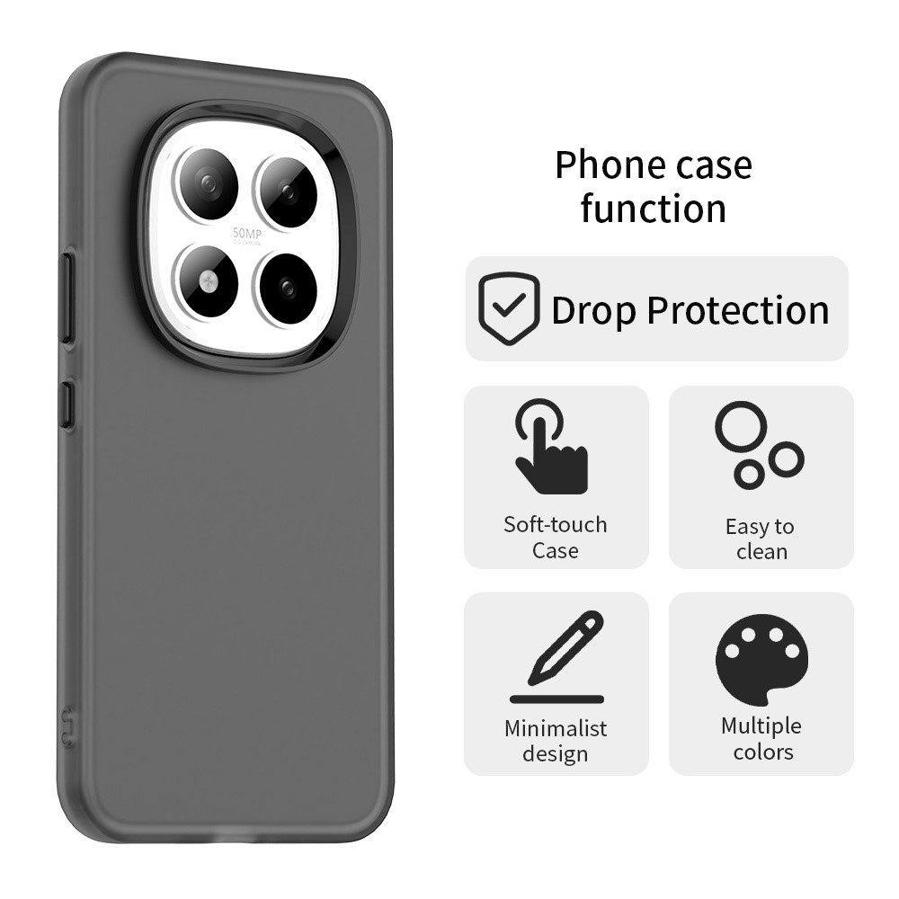 Candys matt zselés tok Xiaomi Redmi Note 15 Pro 5G - fekete